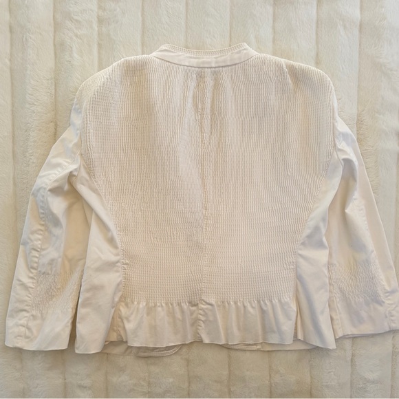 Zara White Blazer Jacket M Structured Minimal Chic - Picture 3 of 7